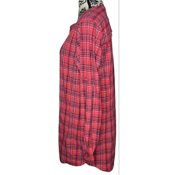 Duluth Trading DuluthFlex Sidewinder Tunic M Vented Red Pink Roll Tab - Picture 2 of 4